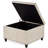 Large Square Storage Ottoman With Wooden Legs, Upholstered Button Tufted Coffee Table With Nail Trims For Living Space,Beige-745400461