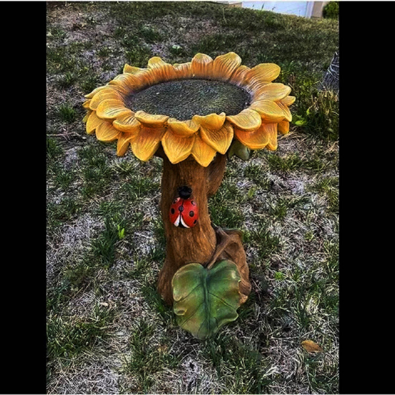 Magnifique piédestal brun pour bain d'oiseaux