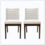 Ensemble de 2 chaises de salle à manger rembourrées avec pieds en caoutchouc pour la salle à manger-163036348