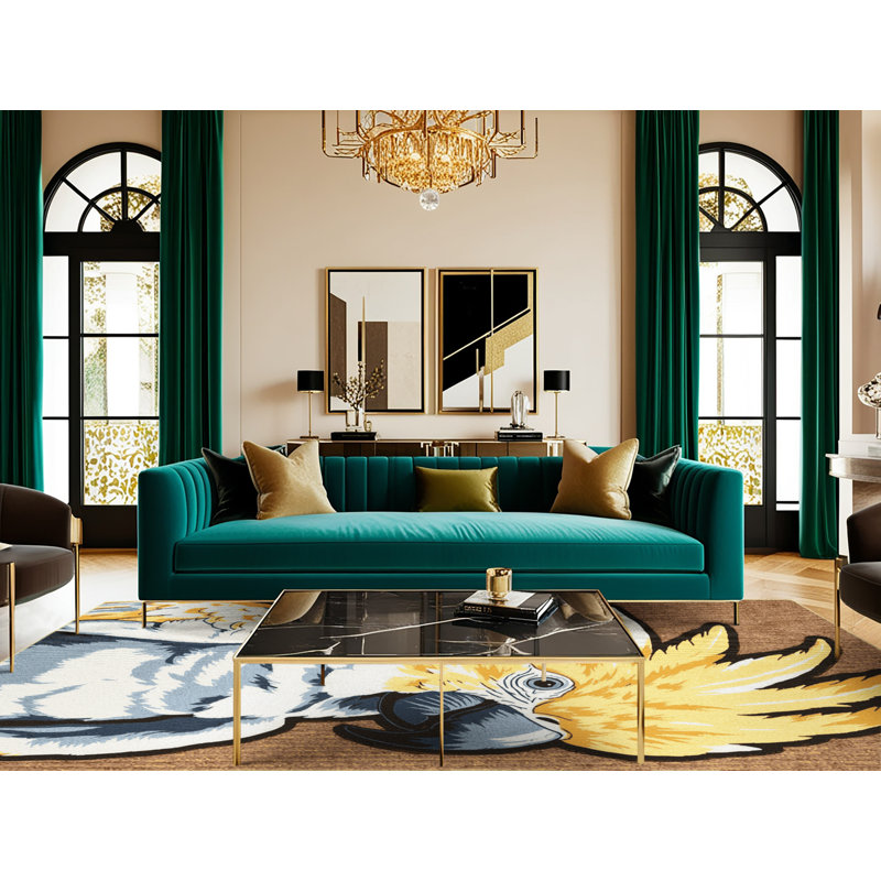  Tapis lavable à motif de cacatoès à crête de soufre lavable, Rectangle 7 pi x 9 pi