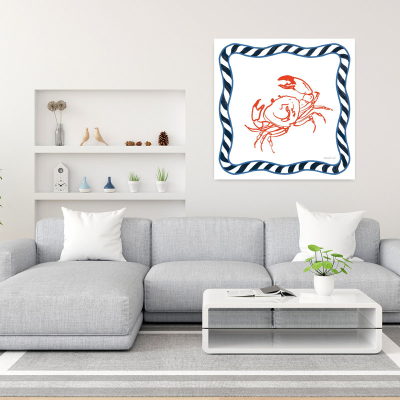 Art contemporain Art côtier de crabe, H 36 po x l 36 po
