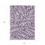 Tapis intérieur lavable floral mauve et ivoire 10 pi x 14 pi