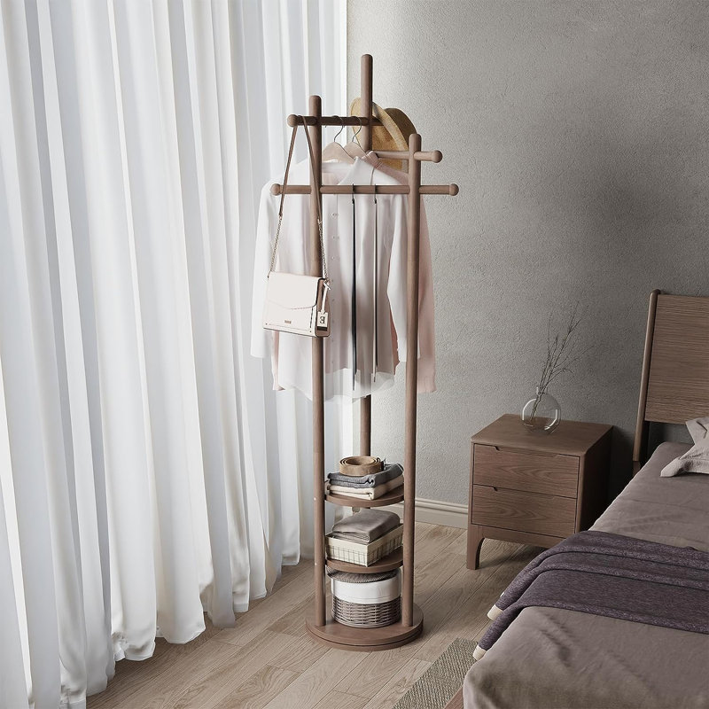 Gerrod Freestanding Coat Rack, Walnut