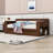 Wood Daybed with Removable Desk, Storage Drawers and Shelves-898254801-898254802