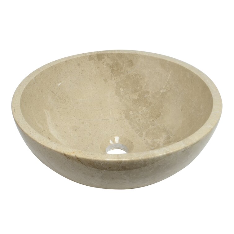 Onyx Marble Designs 16'' Stone Circular Vessel Bathroom Sink