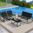 4 PCS Patio Furniture Set Fabric Lawn Chairs and Loveseat with  Coffee Table