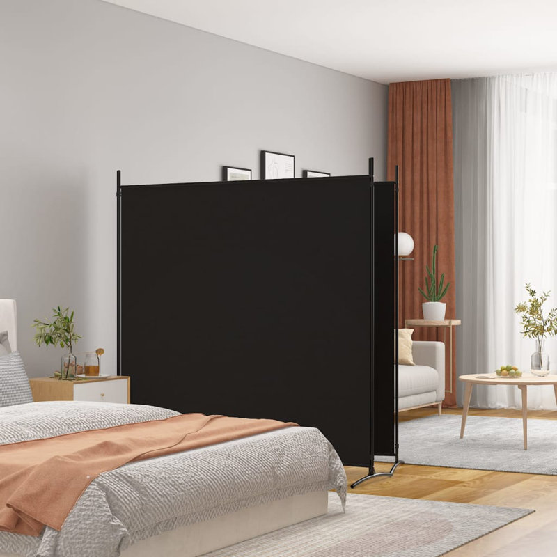 Cloison pliante H 70,9 po Rekesha, 2, H 70,9 po x l 137 po, Noir