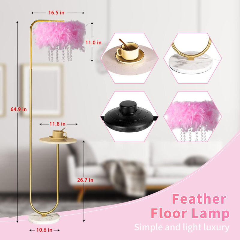 Naibe 64.9'' Pink LED Novelty Floor Lamp, Pink