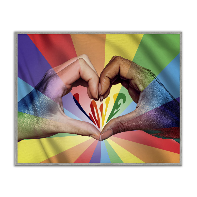«Rainbow Love Hands», symbole de l'art numérique par Reinders, Estampe numérique Farmhouse, H 11 po x l 14 po
