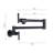 Wall Mounted Folding Pot Filler Faucet In Matte Black, Brass, 360 Rotatable For Kitchen, Double Handles Convenient Water Flow And Dripping Control, Surface Treated To Corrosion Black Mounted, Brass-287030643