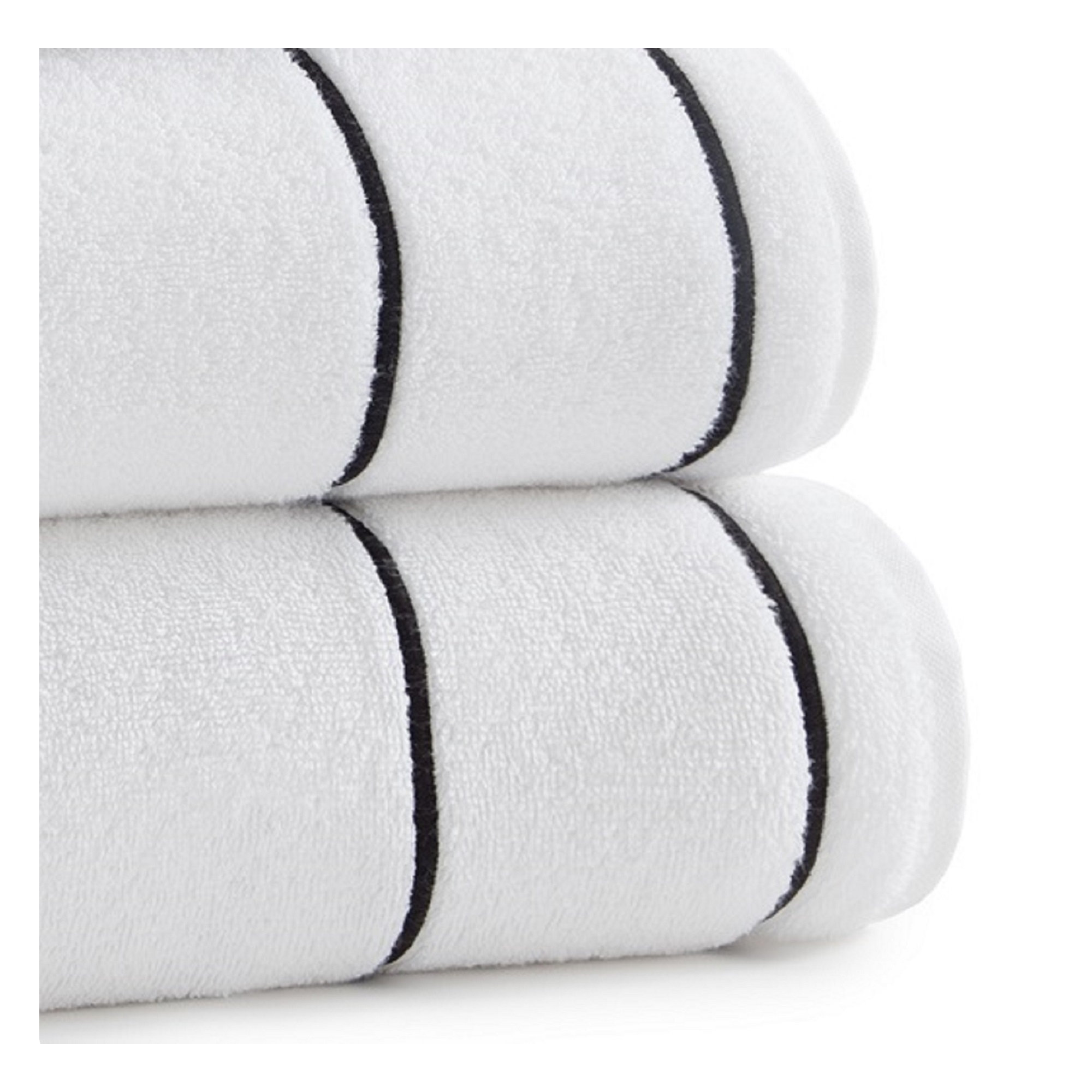 Lombard 100% Cotton Wash Cloth, White/Black