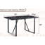 Table industrielle avec pieds en métal noir, 55 * 31,4, pour 4 à 6 personnes, bureau de travail, cuisine, terrasse, accessoire de salle à manger, plateau épais de 1,5 po, conception simple et moderne, terrasse-118577371