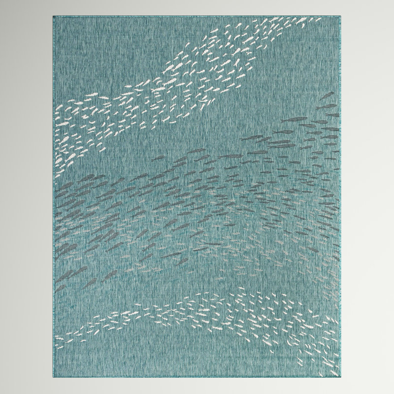 Tapis d'intérieur et d'extérieur à tissage plat abstrait Conradine Performance, Rectangle 7 pi 10 po x 9 pi 10 po