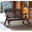 Chaise berçante Adirondack rustique double pour l'extérieur en bois