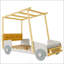 Lit voiture simple en bois avec coussin et plafond pour enfants, conception naturelle et écologique