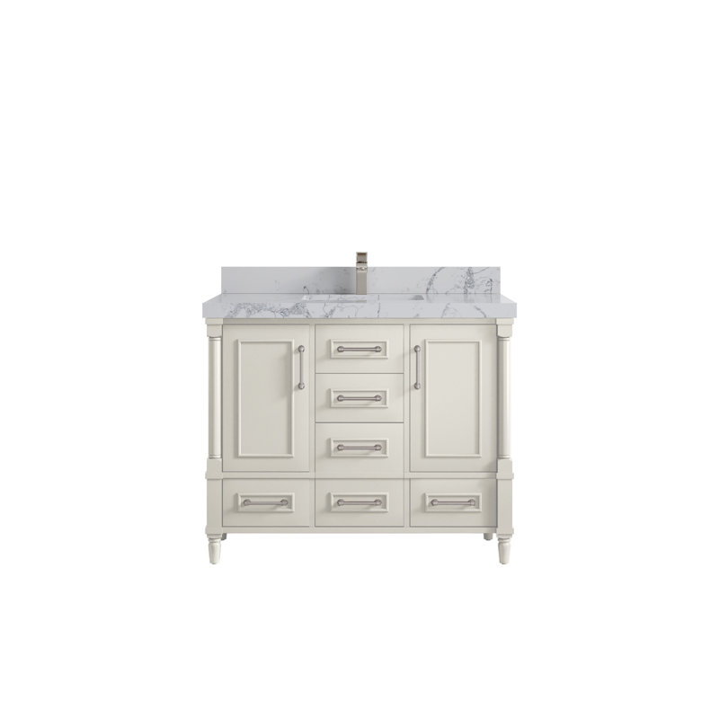 Meuble-lavabo simple 42 po avec comptoir en quartz Aberdeen