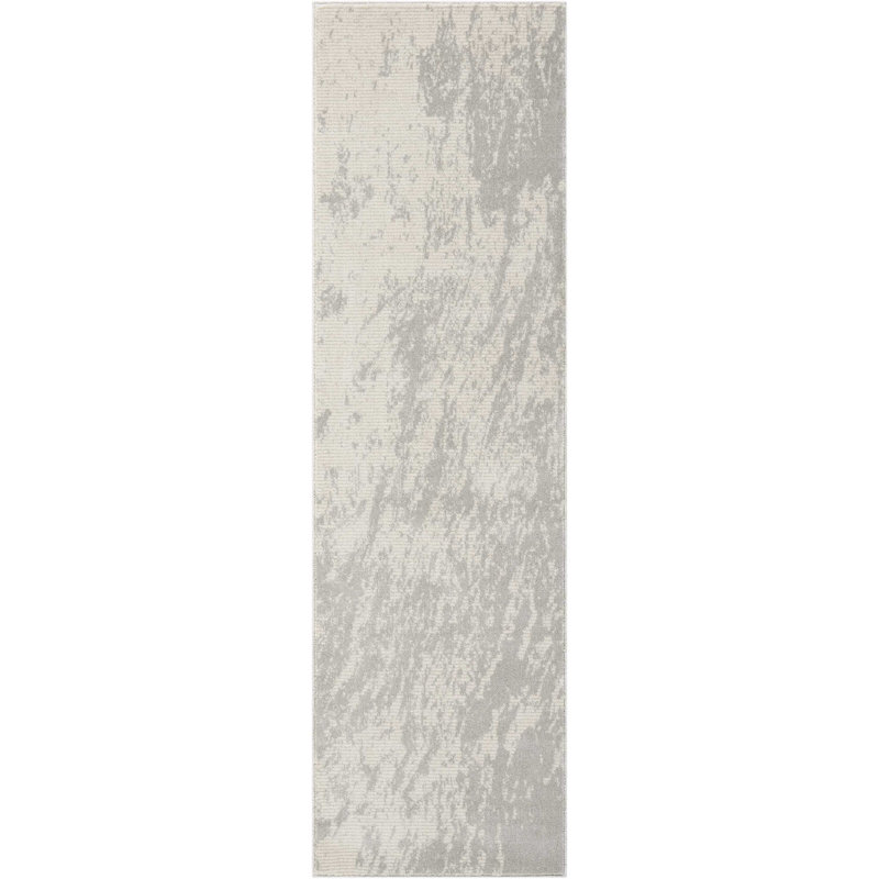 Tapis ivoire moderne moderne, Tapis de couloir 2 pi 2 po x 7 pi 6 po