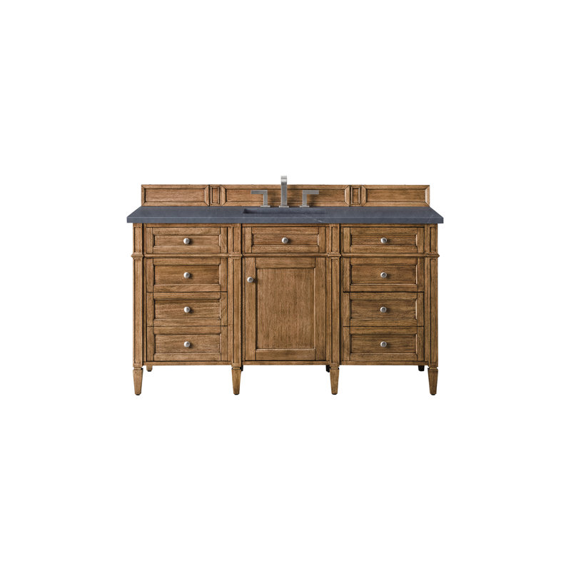 Brittany 60'' W Single Vanity, Charcoal Soapstone, Smokey Celadon, 8" Widespread