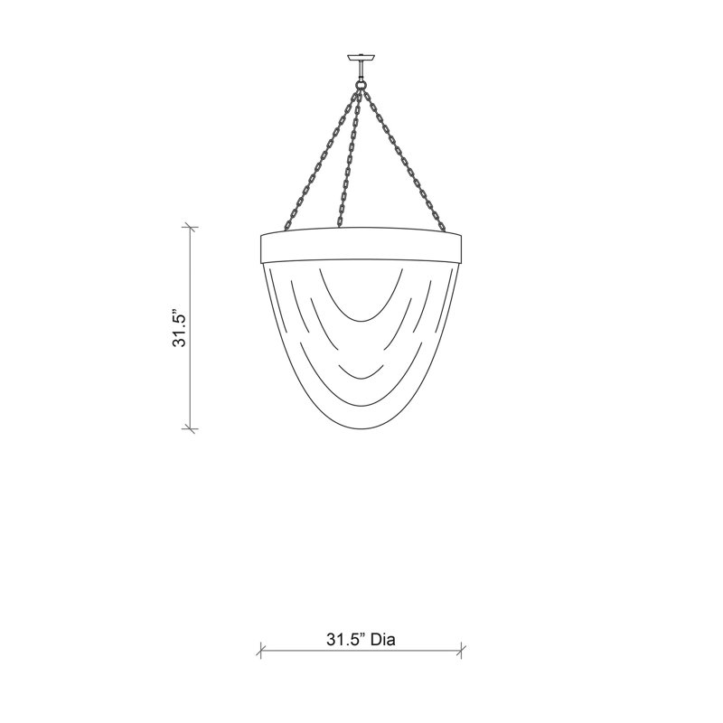 Brass & Leather Fringe Chandelier