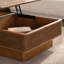 Table basse 31,52 "carrée en rotin + corde de chanvre avec rangement réglable
