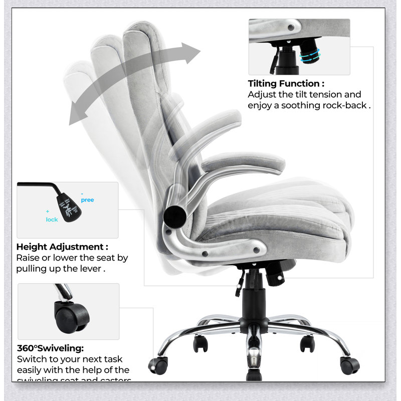 Fauteuil de bureau pivotant en velours