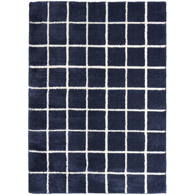 DKNY West End Ave Navy Ivory Modern Indoor Rug