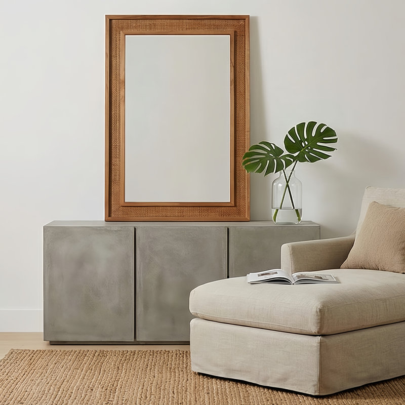 Miroir décoratif en rotin, Verticale, 36 po x 24 po