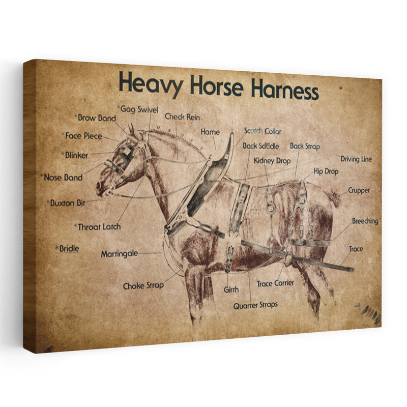 Art contemporain cheval lourd, H 32 po x l 48 po