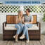 Wicker Storage Bench, Rattan Storage Seat with Cushion Indoor Outdoor Entryway-335815567