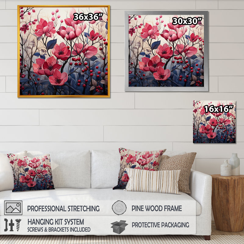 «Leaves Charm In Moody Overcast IV», impressions sur toile Herbs, Cadre naturel flottant, H 24 po x l 24 po