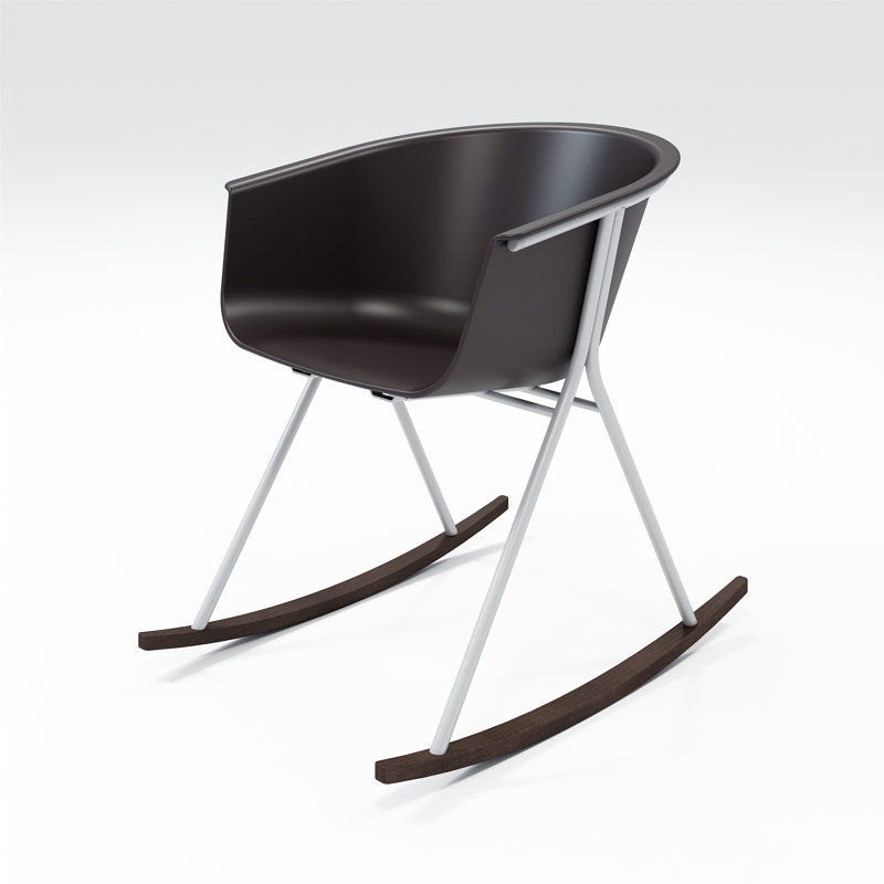 Chaise avec accoudoirs Tee, Café noir / argent / ombre