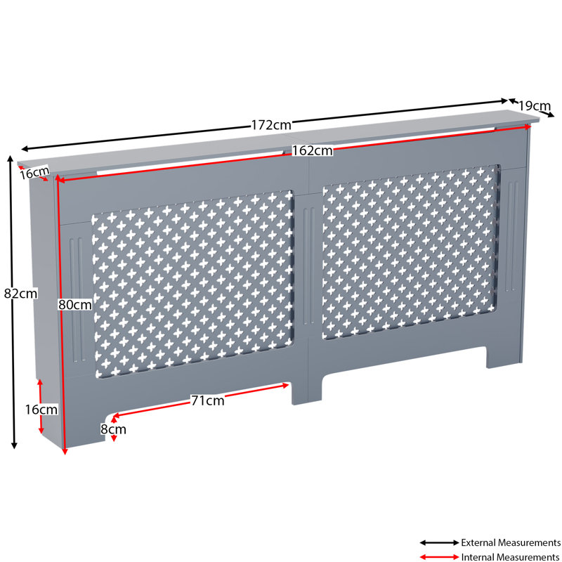 Large Radiator Cover, 82cm H x 172cm W x 19cm D