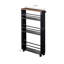 Tower Yamazaki Home Rolling Slim Storage Three Tier Utility Cart With Handle, Steel, Handle, Wheels-46492045