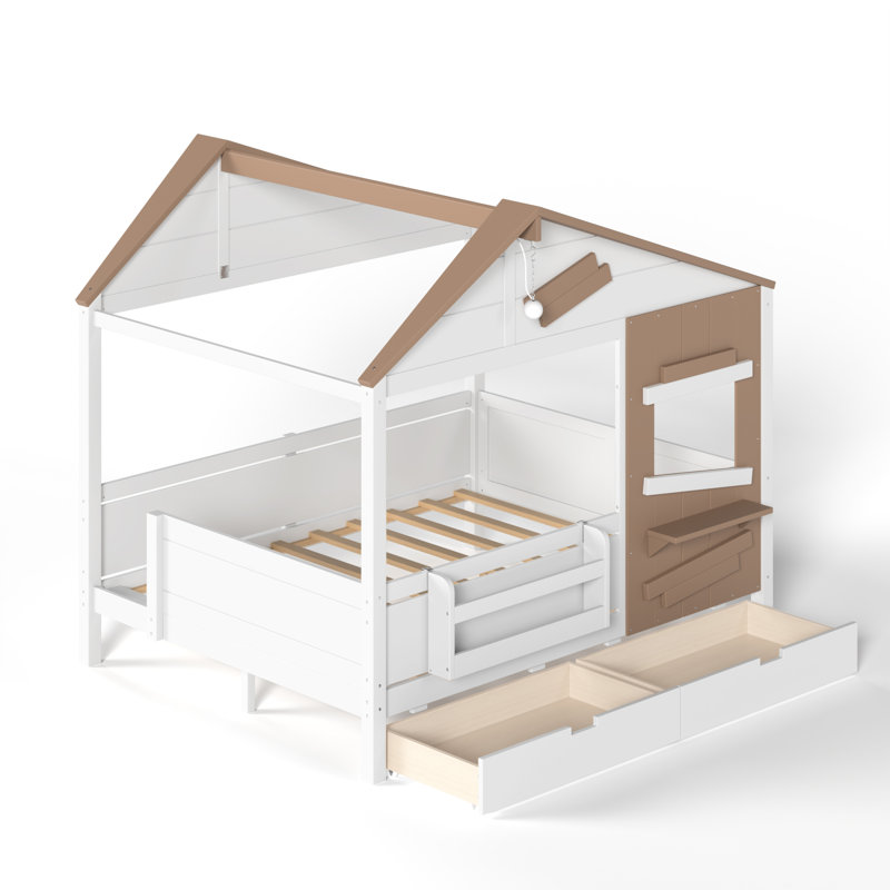 Lits avec rangement, entièrement en MDF bois, cabane de jardin de style ferme, maison pour enfants