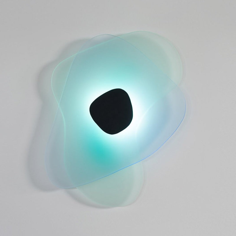 Aurora Aluminum LED Flush Mounted Sconce, Green/Blue