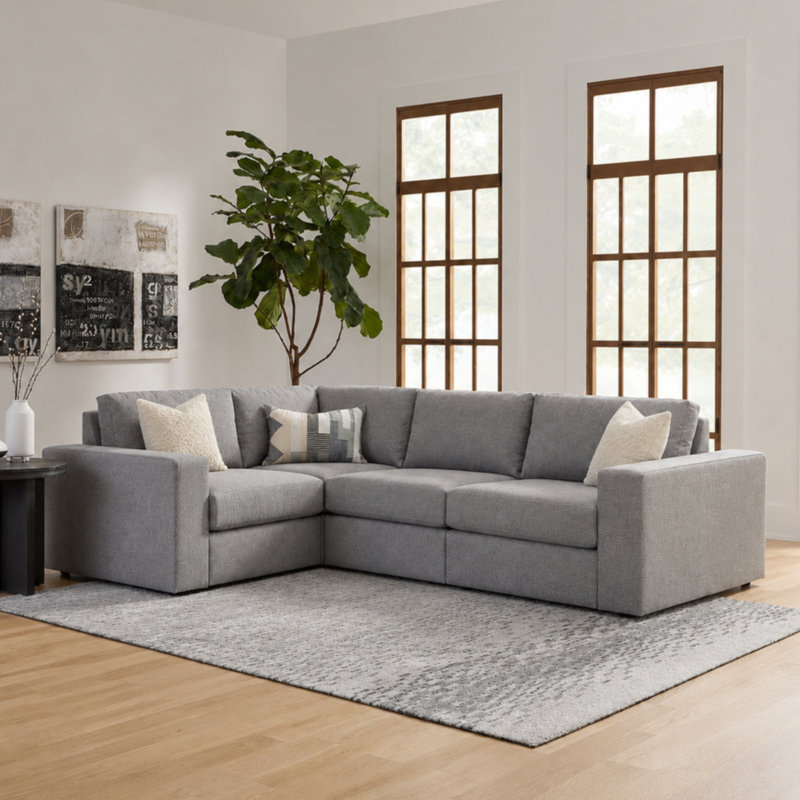 Canapé modulaire à 4 places Flex, Galet gris foncé