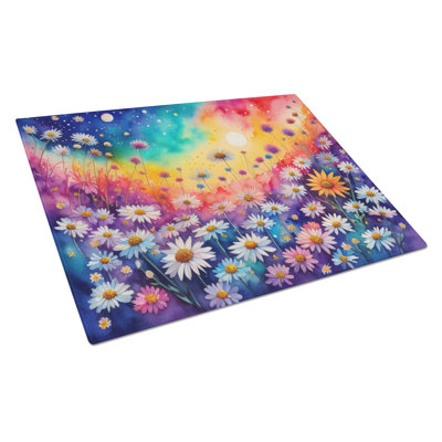 Asters in Colour Glass Cutting Board Large