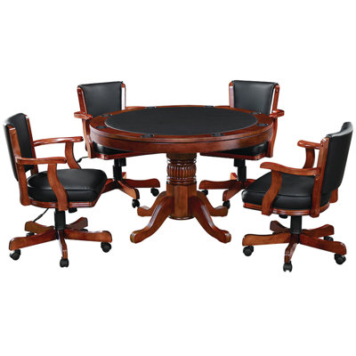 48'' Poker Table with Game Chair Set and Flip Table By RAM Game Room