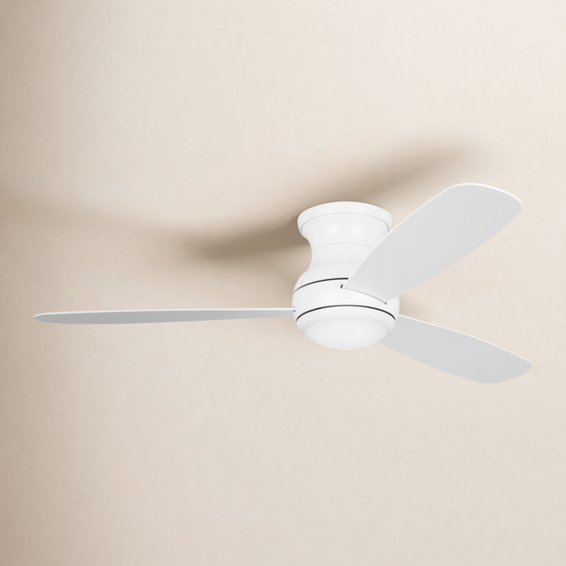 Ventilateur de plafond 52 po avec lumières DEL Keed, Blanc mat, Blanc mat