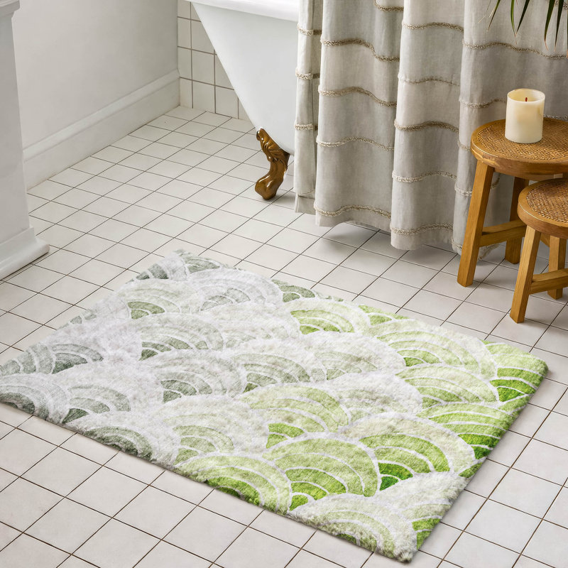 Tapis à poils longs de qualité supérieure lavable à la machine ADS184, Vert, 2 pi 6 po x 3 pi 10 po