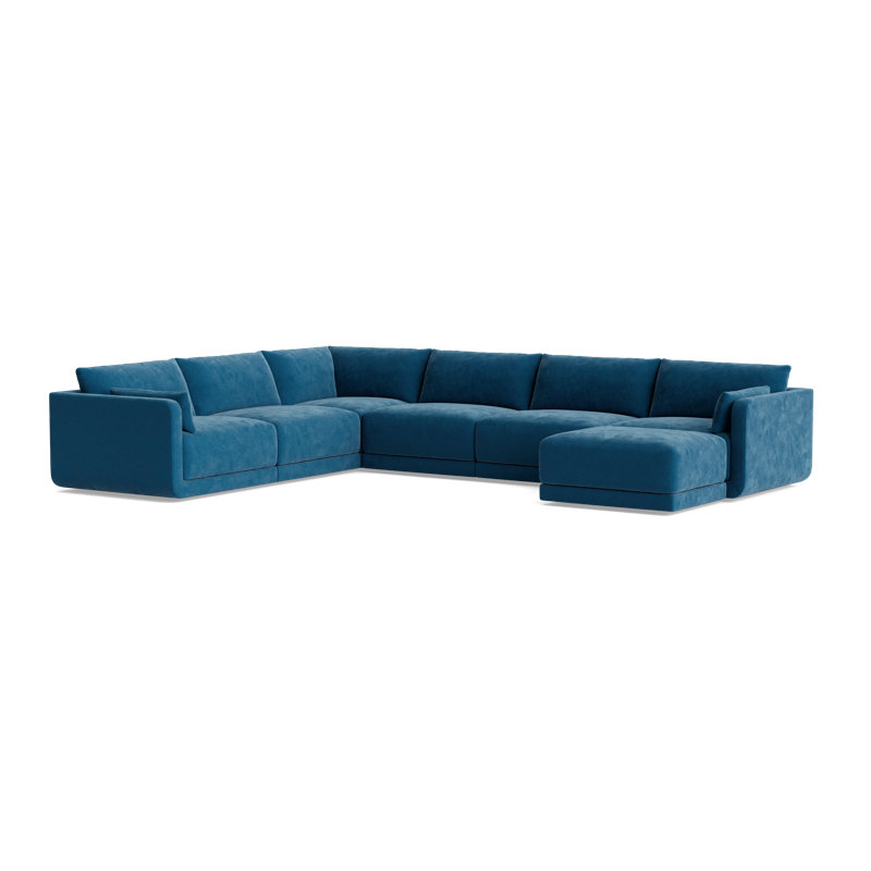 Eva Modular Sectional, Performance Velvet - Denim