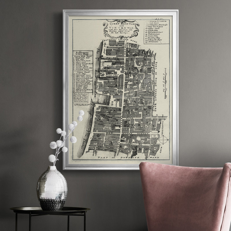 Quays of London IV - Cadre photo, impression sur toile, H 30,5 po x l 22,5 po x P 1 po, Argent