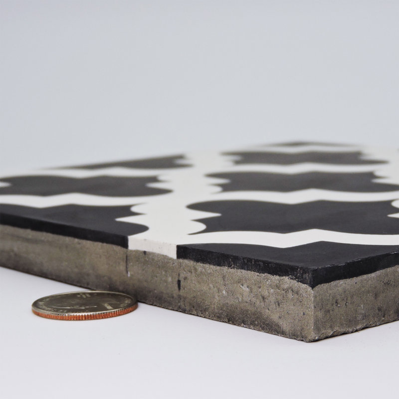 8 in. x 8 in. Tile, Black/White