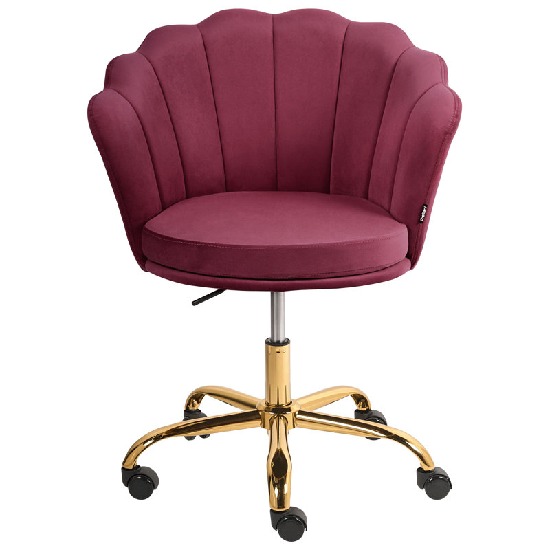 Canora Grey Velvet Office Chair, Red