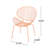 Powder-Coated Iron Chairs , Narrow Backrests, 25.5"D, Orange Retro Shell Chair  2 , Angled Legs, 24.07"W X 25.5"D
