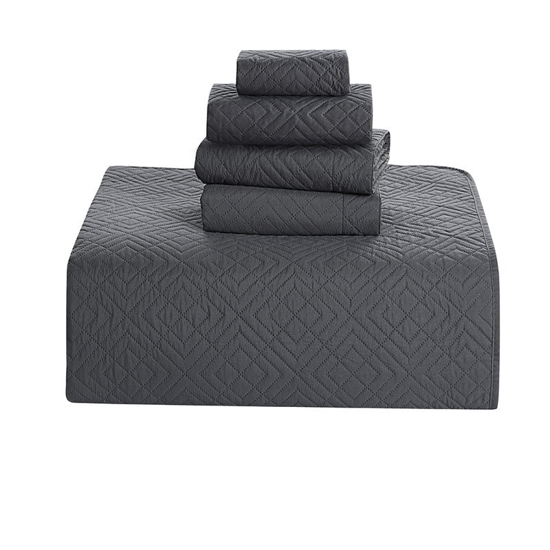Diamond Weave Premium Microfiber Reversible Quilt Set, null, null