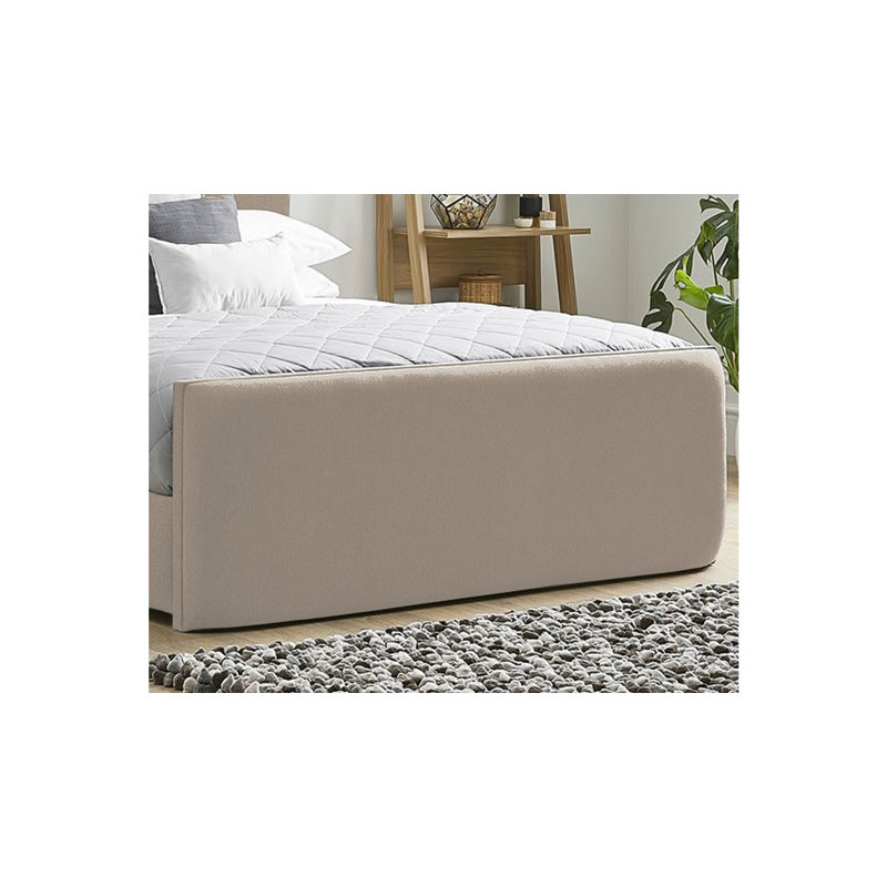 Ledley Kailua Upholstered Bed Frame - Plush Velvet with Headboard and Sprung Slats, Coffee, Small Double (4')