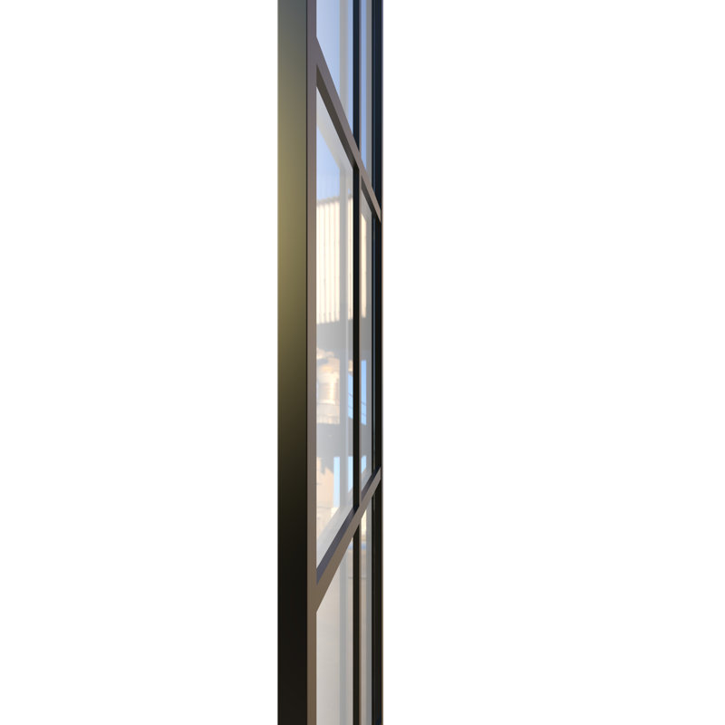 Panneau de verre fixe encadré Gridscape Series l 36 po x H 75 po, Noir mat