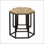 Ensemble de 2 tables gigognes hexagonales naturelles et noires, peu encombrantes et élégantes pour les intérieurs modernes