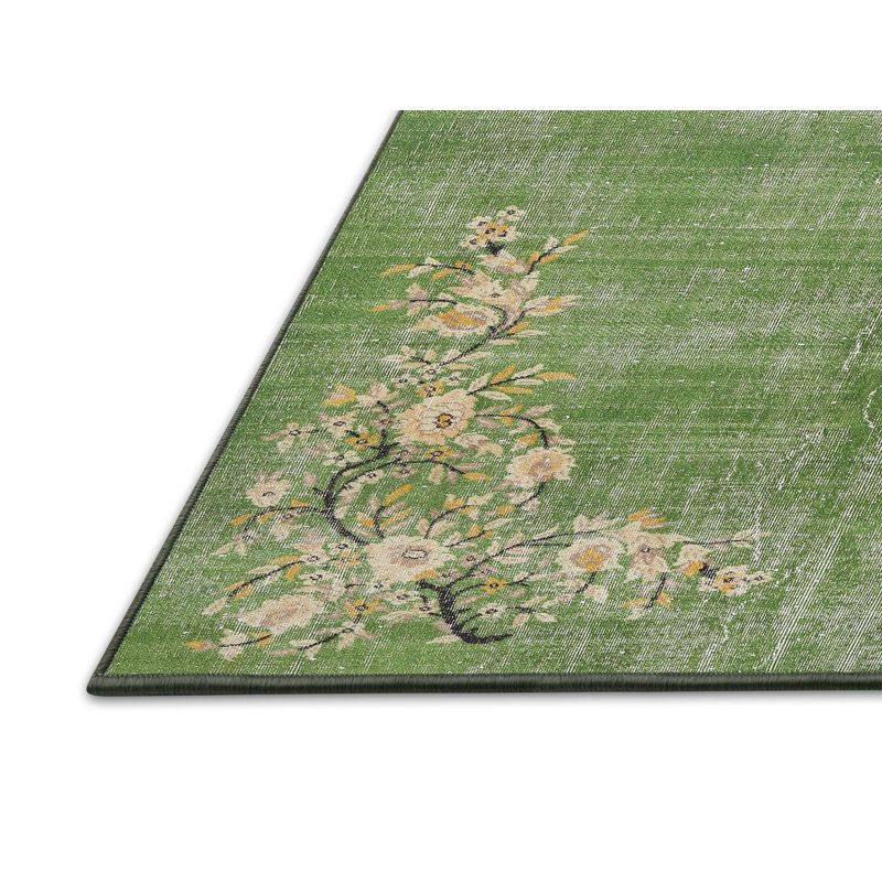 Tapis traditionnel vert / beige Neutra, Rectangle 8 pi x 10 pi